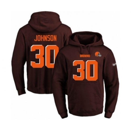 Football Mens Cleveland Browns 30 DErnest Johnson Brown Name Number Pullover Hoodie Football Mens Cleveland Browns 30 DErnest Johnson Brown Name Number Pullover Hoodie
