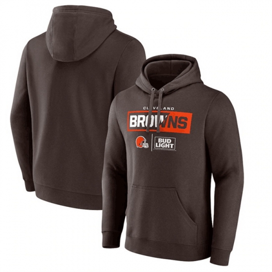 Men Cleveland Browns Brown X Bud Light Pullover Hoodie Men Cleveland Browns Brown X Bud Light Pullover Hoodie