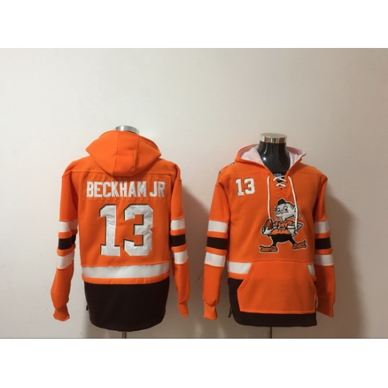 Men Nike Cleveland Browns Odell Beckham Jr 13 NFL Winter Thick Hoodie II Men Nike Cleveland Browns Odell Beckham Jr 13 NFL Winter Thick Hoodie II
