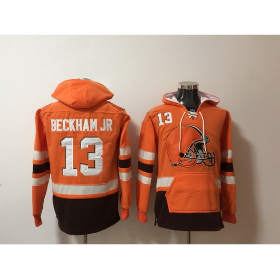 Men Nike Cleveland Browns Odell Beckham Jr 13 NFL Winter Thick Hoodie Men Nike Cleveland Browns Odell Beckham Jr 13 NFL Winter Thick Hoodie