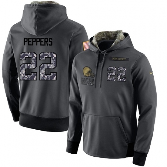 NFL Mens Nike Cleveland Browns 22 Jabrill Peppers Stitched Black Anthracite Salute to Service Player Performance Hoodie NFL Mens Nike Cleveland Browns 22 Jabrill Peppers Stitched Black Anthracite Salute to Service Player Performance Hoodie