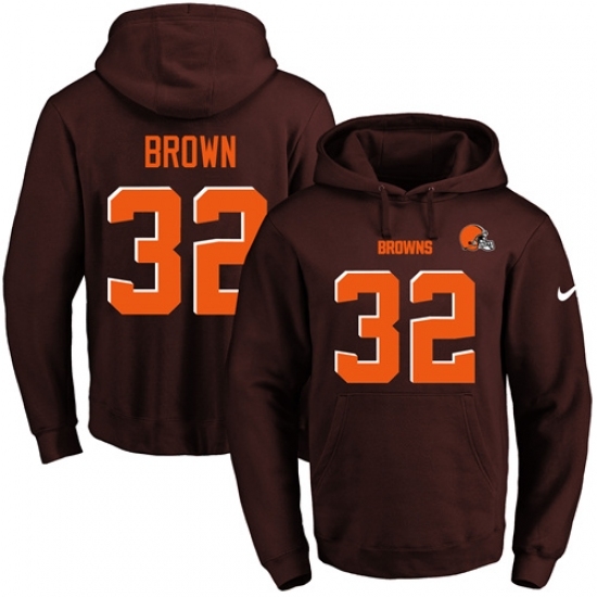 NFL Mens Nike Cleveland Browns 32 Jim Brown Brown Name Number Pullover Hoodie NFL Mens Nike Cleveland Browns 32 Jim Brown Brown Name Number Pullover Hoodie
