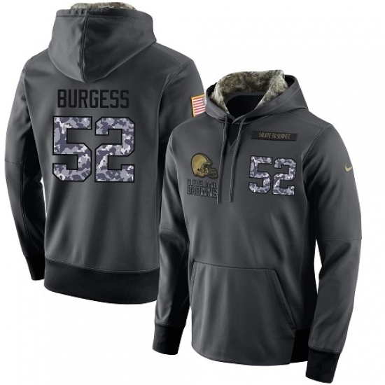 NFL Mens Nike Cleveland Browns 52 James Burgess Stitched Black Anthracite Salute to Service Player Performance Hoodie NFL Mens Nike Cleveland Browns 52 James Burgess Stitched Black Anthracite Salute to Service Player Performance Hoodie