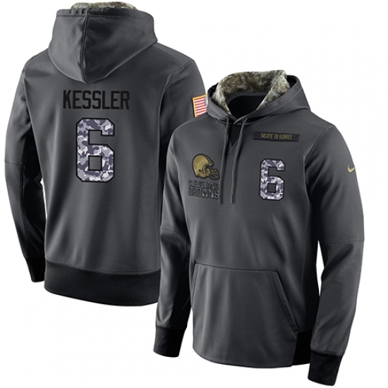 NFL Mens Nike Cleveland Browns 6 Cody Kessler Stitched Black Anthracite Salute to Service Player Performance Hoodie NFL Mens Nike Cleveland Browns 6 Cody Kessler Stitched Black Anthracite Salute to Service Player Performance Hoodie