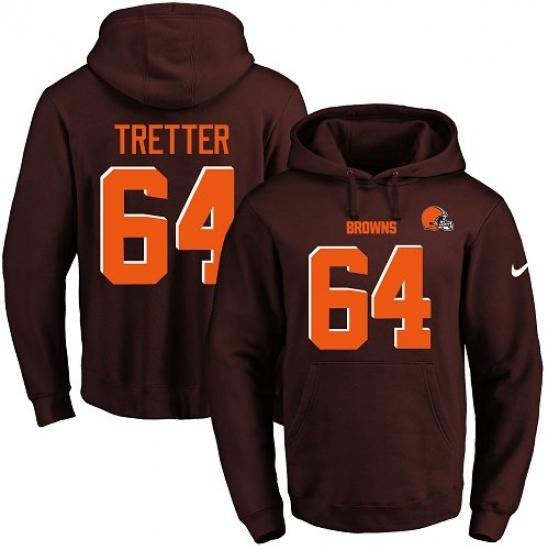 NFL Mens Nike Cleveland Browns 64 JC Tretter Brown Name Number Pullover Hoodie NFL Mens Nike Cleveland Browns 64 JC Tretter Brown Name Number Pullover Hoodie