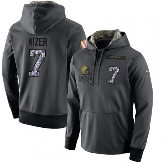 NFL Mens Nike Cleveland Browns 7 DeShone Kizer Stitched Black Anthracite Salute to Service Player Performance Hoodie NFL Mens Nike Cleveland Browns 7 DeShone Kizer Stitched Black Anthracite Salute to Service Player Performance Hoodie