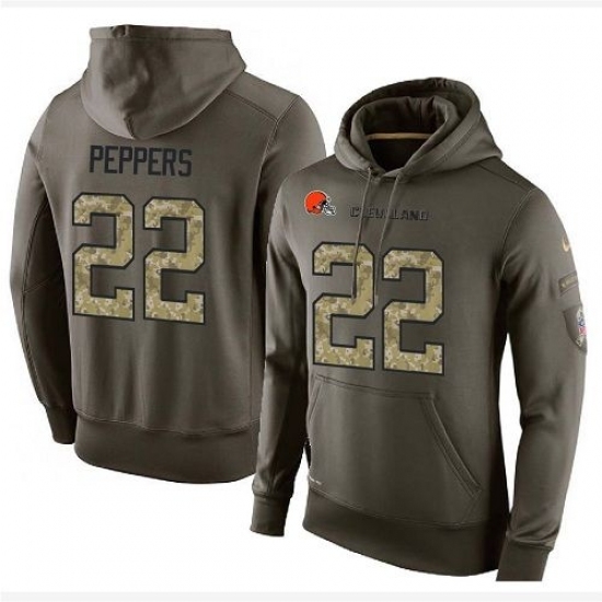 NFL Nike Cleveland Browns 22 Jabrill Peppers Green Salute To Service Mens Pullover Hoodie NFL Nike Cleveland Browns 22 Jabrill Peppers Green Salute To Service Mens Pullover Hoodie