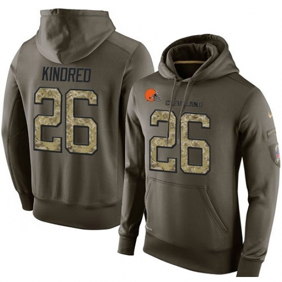 NFL Nike Cleveland Browns 26 Derrick Kindred Green Salute To Service Mens Pullover Hoodie NFL Nike Cleveland Browns 26 Derrick Kindred Green Salute To Service Mens Pullover Hoodie