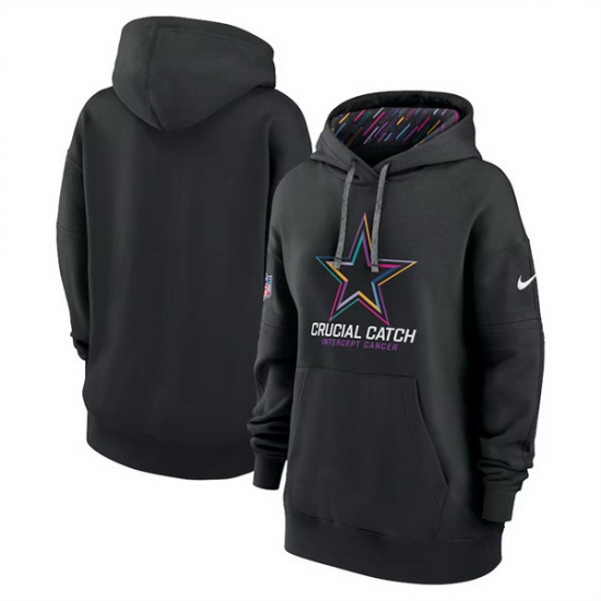 Women Dallas Cowboys Black 2024 Crucial Catch Club Pullover Hoodie Women Dallas Cowboys Black 2024 Crucial Catch Club Pullover Hoodie