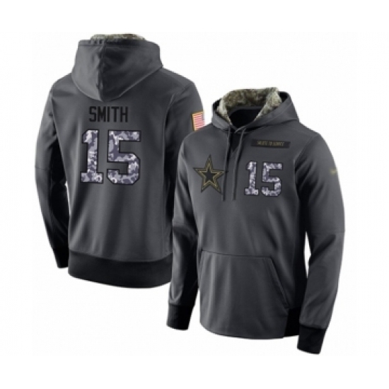 Football Mens Dallas Cowboys 15 Devin Smith Stitched Black Anthracite Salute to Service Player Performance Hoodie Football Mens Dallas Cowboys 15 Devin Smith Stitched Black Anthracite Salute to Service Player Performance Hoodie