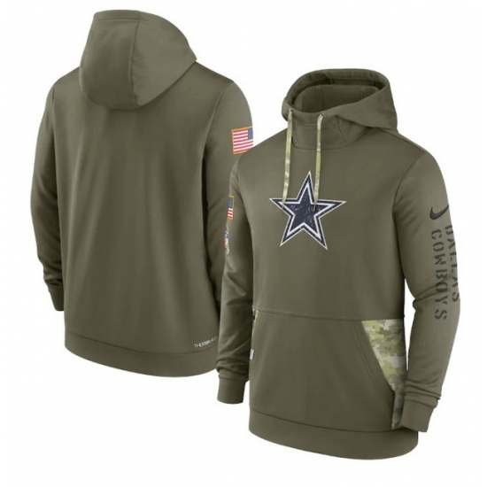Men Dallas Cowboys 2022 Olive Salute To Service Therma Performance Pullover Hoodie Men Dallas Cowboys 2022 Olive Salute To Service Therma Performance Pullover Hoodie