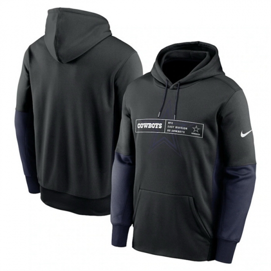 Men Dallas Cowboys Black Color Block Fleece Performance Pullover Hoodie Men Dallas Cowboys Black Color Block Fleece Performance Pullover Hoodie