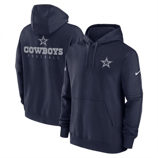 Men Dallas Cowboys Navy Sideline Club Fleece Pullover Hoodie Men Dallas Cowboys Navy Sideline Club Fleece Pullover Hoodie