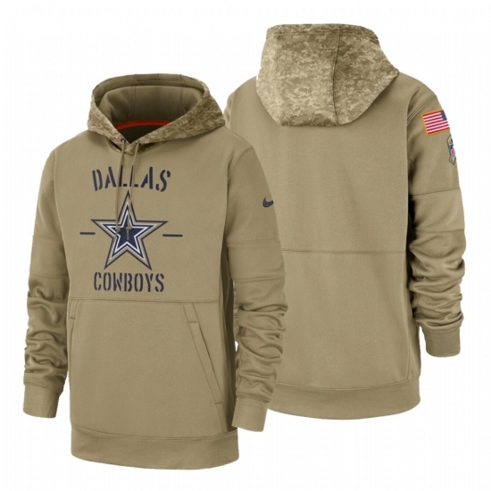 Mens Dallas Cowboys 2019 Salute to Service Tan Sideline Therma Pullover Hoodie Mens Dallas Cowboys 2019 Salute to Service Tan Sideline Therma Pullover Hoodie