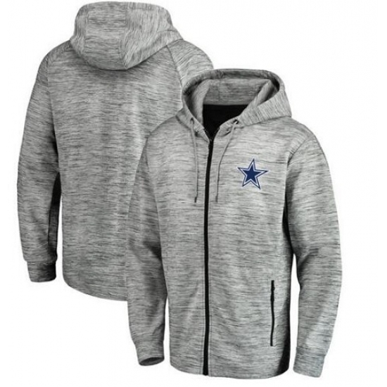 NFL Dallas Cowboys Pro Line by Fanatics Branded Space Dye Performance Full Zip Hoodie Heathered Gray NFL Dallas Cowboys Pro Line by Fanatics Branded Space Dye Performance Full Zip Hoodie Heathered Gray