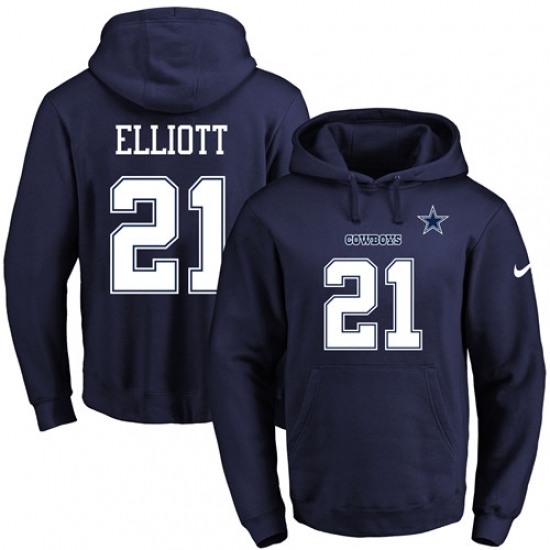 NFL Mens Nike Dallas Cowboys 21 Ezekiel Elliott Navy Blue Name Number Pullover Hoodie NFL Mens Nike Dallas Cowboys 21 Ezekiel Elliott Navy Blue Name Number Pullover Hoodie