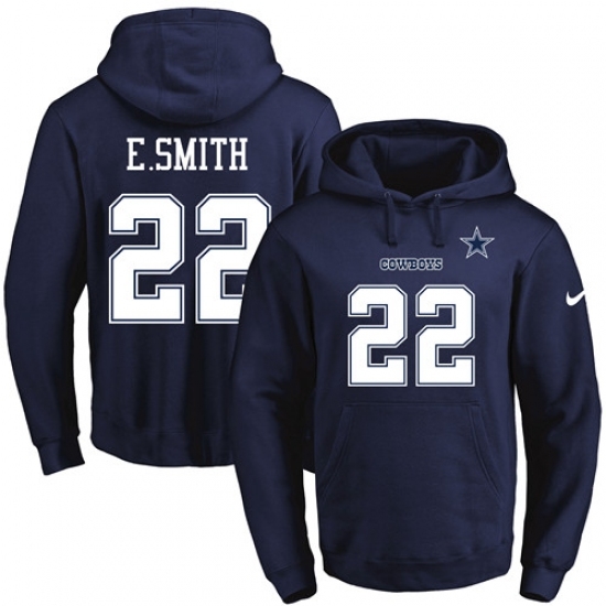 NFL Mens Nike Dallas Cowboys 22 Emmitt Smith Navy Blue Name Number Pullover Hoodie NFL Mens Nike Dallas Cowboys 22 Emmitt Smith Navy Blue Name Number Pullover Hoodie