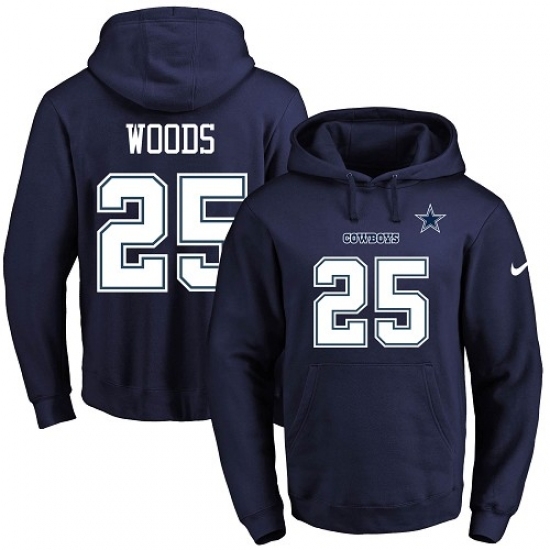 NFL Mens Nike Dallas Cowboys 25 Xavier Woods Navy Blue Name Number Pullover Hoodie NFL Mens Nike Dallas Cowboys 25 Xavier Woods Navy Blue Name Number Pullover Hoodie