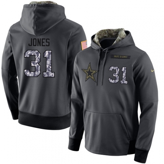 NFL Mens Nike Dallas Cowboys 31 Byron Jones Stitched Black Anthracite Salute to Service Player Performance Hoodie NFL Mens Nike Dallas Cowboys 31 Byron Jones Stitched Black Anthracite Salute to Service Player Performance Hoodie