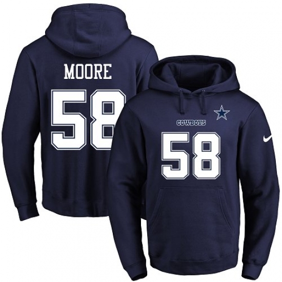 NFL Mens Nike Dallas Cowboys 58 Damontre Moore Navy Blue Name Number Pullover Hoodie NFL Mens Nike Dallas Cowboys 58 Damontre Moore Navy Blue Name Number Pullover Hoodie