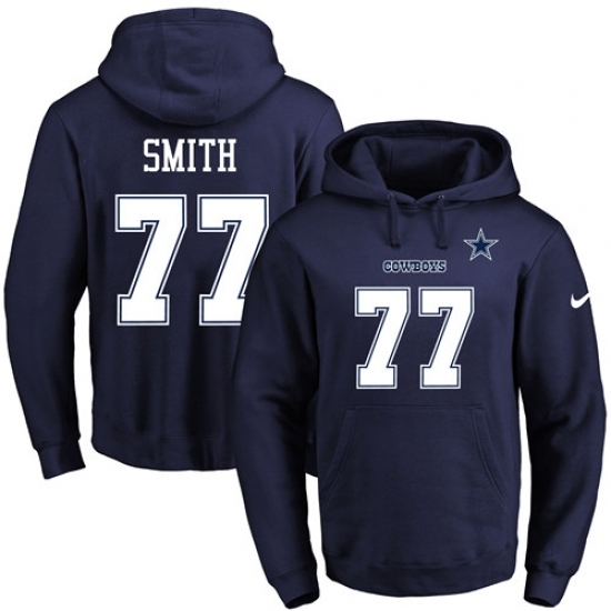 NFL Mens Nike Dallas Cowboys 77 Tyron Smith Navy Blue Name Number Pullover Hoodie NFL Mens Nike Dallas Cowboys 77 Tyron Smith Navy Blue Name Number Pullover Hoodie