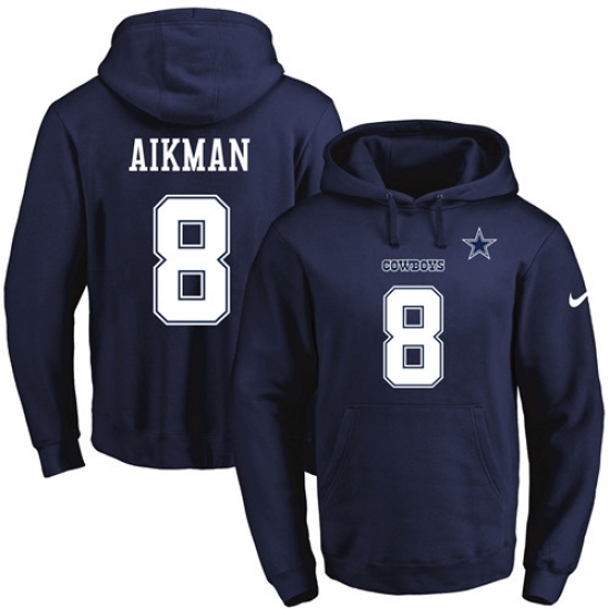 NFL Mens Nike Dallas Cowboys 8 Troy Aikman Navy Blue Name Number Pullover Hoodie NFL Mens Nike Dallas Cowboys 8 Troy Aikman Navy Blue Name Number Pullover Hoodie