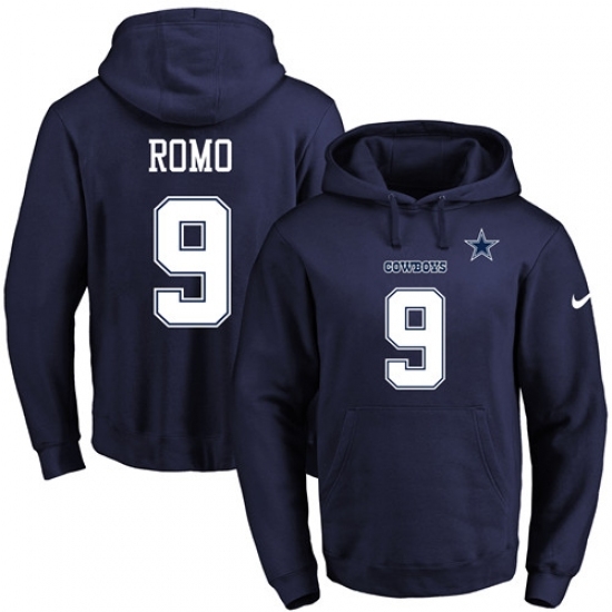 NFL Mens Nike Dallas Cowboys 9 Tony Romo Navy Blue Name Number Pullover Hoodie NFL Mens Nike Dallas Cowboys 9 Tony Romo Navy Blue Name Number Pullover Hoodie