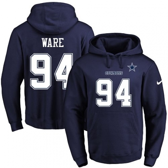 NFL Mens Nike Dallas Cowboys 94 DeMarcus Ware Navy Blue Name Number Pullover Hoodie NFL Mens Nike Dallas Cowboys 94 DeMarcus Ware Navy Blue Name Number Pullover Hoodie