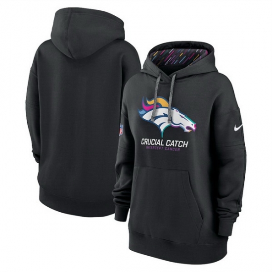 Women Denver Broncos Black 2024 Crucial Catch Club Pullover Hoodie Women Denver Broncos Black 2024 Crucial Catch Club Pullover Hoodie