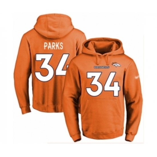 Football Mens Denver Broncos 34 Will Parks Orange Name Number Pullover Hoodie Football Mens Denver Broncos 34 Will Parks Orange Name Number Pullover Hoodie