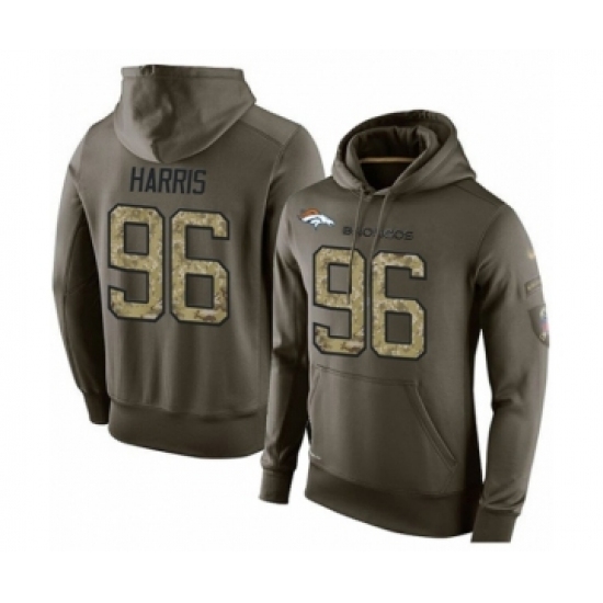 Football Mens Denver Broncos 96 Shelby Harris Green Salute To Service Pullover Hoodie Football Mens Denver Broncos 96 Shelby Harris Green Salute To Service Pullover Hoodie