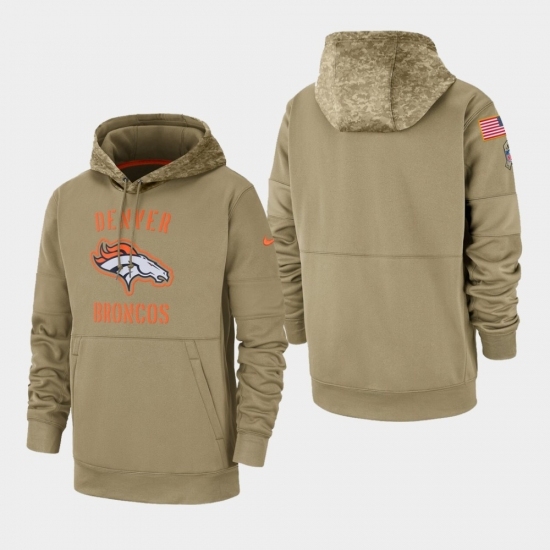 Mens Denver Broncos Tan 2019 Salute to Service Sideline Therma Pullover Hoodie Mens Denver Broncos Tan 2019 Salute to Service Sideline Therma Pullover Hoodie