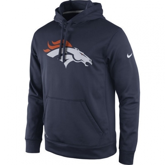 Mens NFL Denver Broncos Nike Navy Practice Performance Pullover Hoodie Mens NFL Denver Broncos Nike Navy Practice Performance Pullover Hoodie