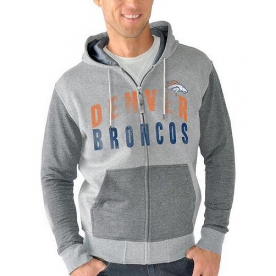 NFL Denver Broncos G III Sports by Carl Banks Safety Tri Blend Full Zip Hoodie Heathered Gray NFL Denver Broncos G III Sports by Carl Banks Safety Tri Blend Full Zip Hoodie Heathered Gray