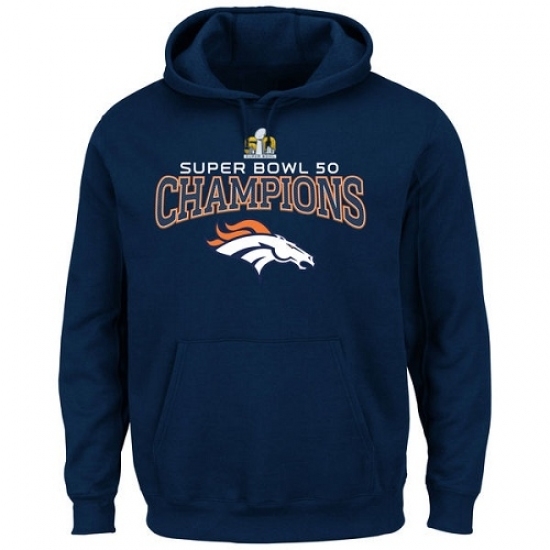 NFL Denver Broncos Majestic Big Tall Super Bowl 50 Champions Choice VIII Pullover Hoodie Navy NFL Denver Broncos Majestic Big Tall Super Bowl 50 Champions Choice VIII Pullover Hoodie Navy