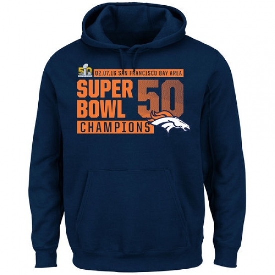 NFL Denver Broncos Majestic Super Bowl 50 Champions Winners Take VIII Hoodie Navy NFL Denver Broncos Majestic Super Bowl 50 Champions Winners Take VIII Hoodie Navy