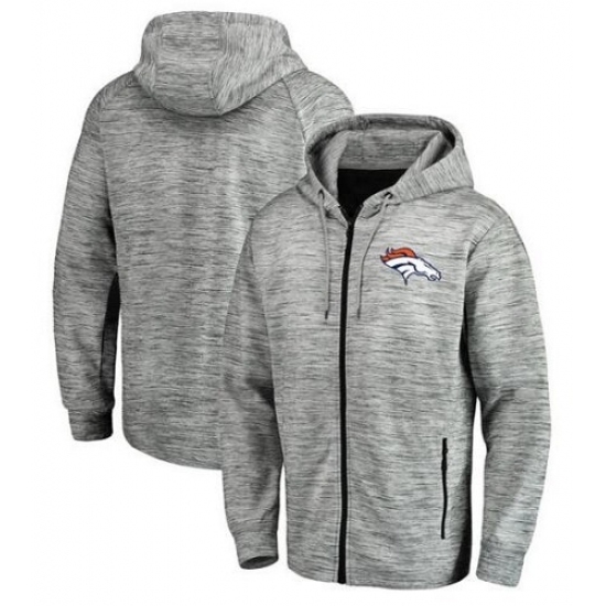NFL Denver Broncos Pro Line by Fanatics Branded Space Dye Performance Full Zip Hoodie Heathered Gray NFL Denver Broncos Pro Line by Fanatics Branded Space Dye Performance Full Zip Hoodie Heathered Gray