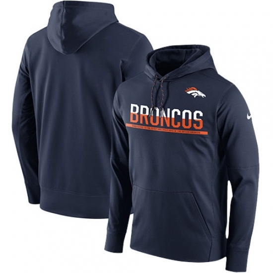 NFL Mens Denver Broncos Nike Navy Sideline Circuit Pullover Performance Hoodie NFL Mens Denver Broncos Nike Navy Sideline Circuit Pullover Performance Hoodie