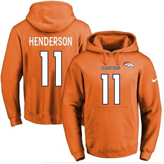 NFL Mens Nike Denver Broncos 11 Carlos Henderson Orange Name Number Pullover Hoodie NFL Mens Nike Denver Broncos 11 Carlos Henderson Orange Name Number Pullover Hoodie