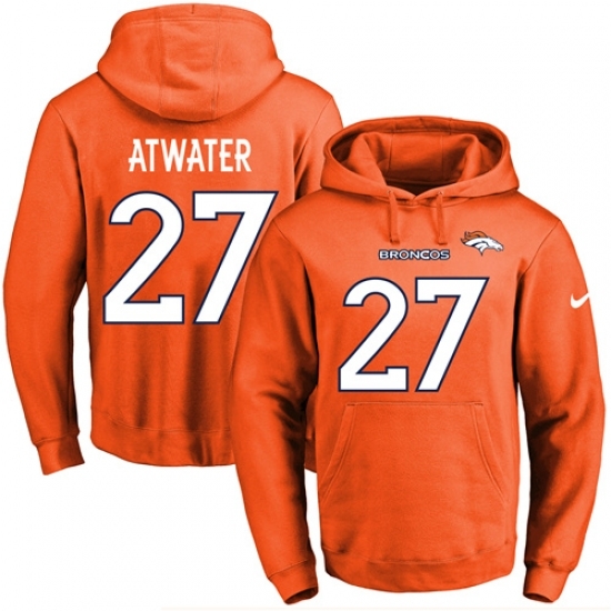 NFL Mens Nike Denver Broncos 27 Steve Atwater Orange Name Number Pullover Hoodie NFL Mens Nike Denver Broncos 27 Steve Atwater Orange Name Number Pullover Hoodie