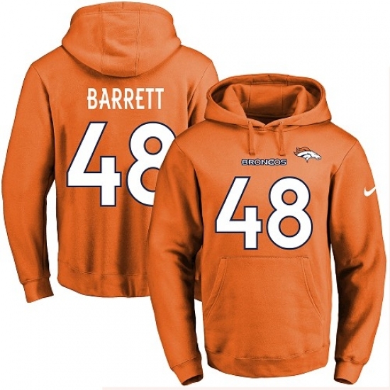 NFL Mens Nike Denver Broncos 48 Shaquil Barrett Orange Name Number Pullover Hoodie NFL Mens Nike Denver Broncos 48 Shaquil Barrett Orange Name Number Pullover Hoodie