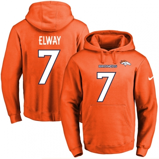 NFL Mens Nike Denver Broncos 7 John Elway Orange Name Number Pullover Hoodie NFL Mens Nike Denver Broncos 7 John Elway Orange Name Number Pullover Hoodie