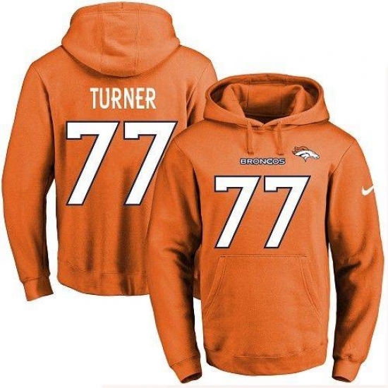 NFL Mens Nike Denver Broncos 77 Billy Turner Orange Name Number Pullover Hoodie NFL Mens Nike Denver Broncos 77 Billy Turner Orange Name Number Pullover Hoodie