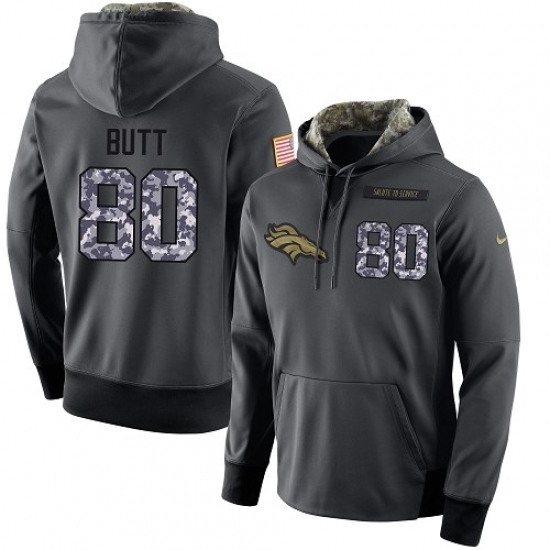 NFL Mens Nike Denver Broncos 80 Jake Butt Stitched Black Anthracite Salute to Service Player Performance Hoodie NFL Mens Nike Denver Broncos 80 Jake Butt Stitched Black Anthracite Salute to Service Player Performance Hoodie