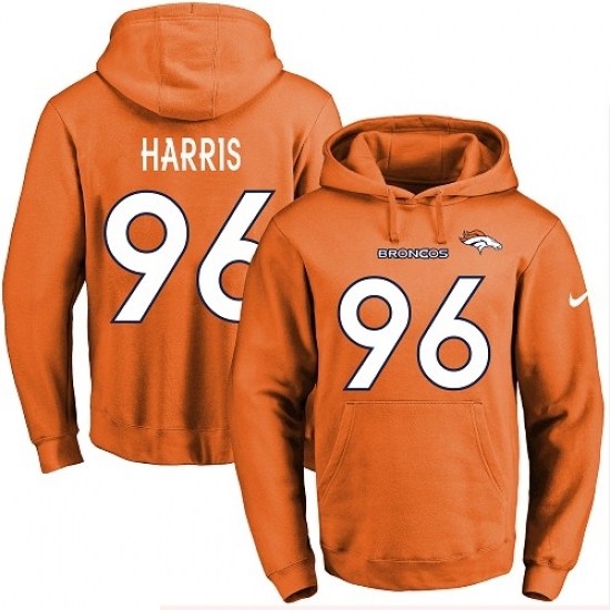 NFL Mens Nike Denver Broncos 96 Shelby Harris Orange Name Number Pullover Hoodie NFL Mens Nike Denver Broncos 96 Shelby Harris Orange Name Number Pullover Hoodie