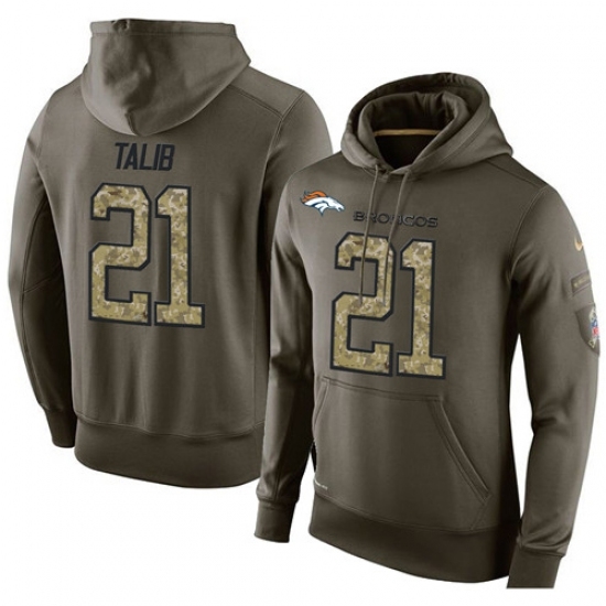 NFL Nike Denver Broncos 21 Aqib Talib Green Salute To Service Mens Pullover Hoodie NFL Nike Denver Broncos 21 Aqib Talib Green Salute To Service Mens Pullover Hoodie