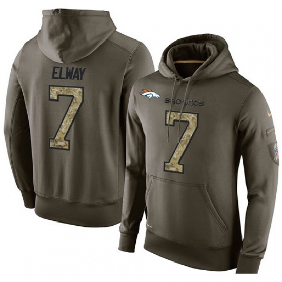 NFL Nike Denver Broncos 7 John Elway Green Salute To Service Mens Pullover Hoodie NFL Nike Denver Broncos 7 John Elway Green Salute To Service Mens Pullover Hoodie