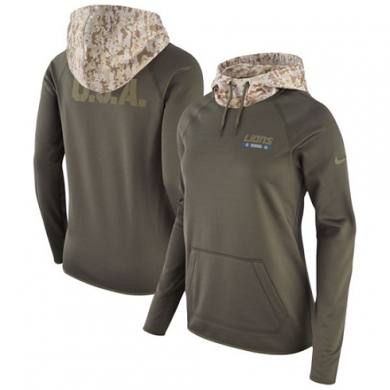 NFL Womens Detroit Lions Nike Olive Salute to Service Performance Pullover Hoodie NFL Womens Detroit Lions Nike Olive Salute to Service Performance Pullover Hoodie