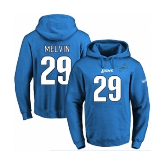 Football Mens Detroit Lions 29 Rashaan Melvin Blue Name Number Pullover Hoodie Football Mens Detroit Lions 29 Rashaan Melvin Blue Name Number Pullover Hoodie