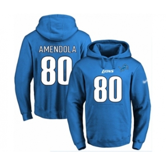 Football Mens Detroit Lions 80 Danny Amendola Blue Name Number Pullover Hoodie Football Mens Detroit Lions 80 Danny Amendola Blue Name Number Pullover Hoodie